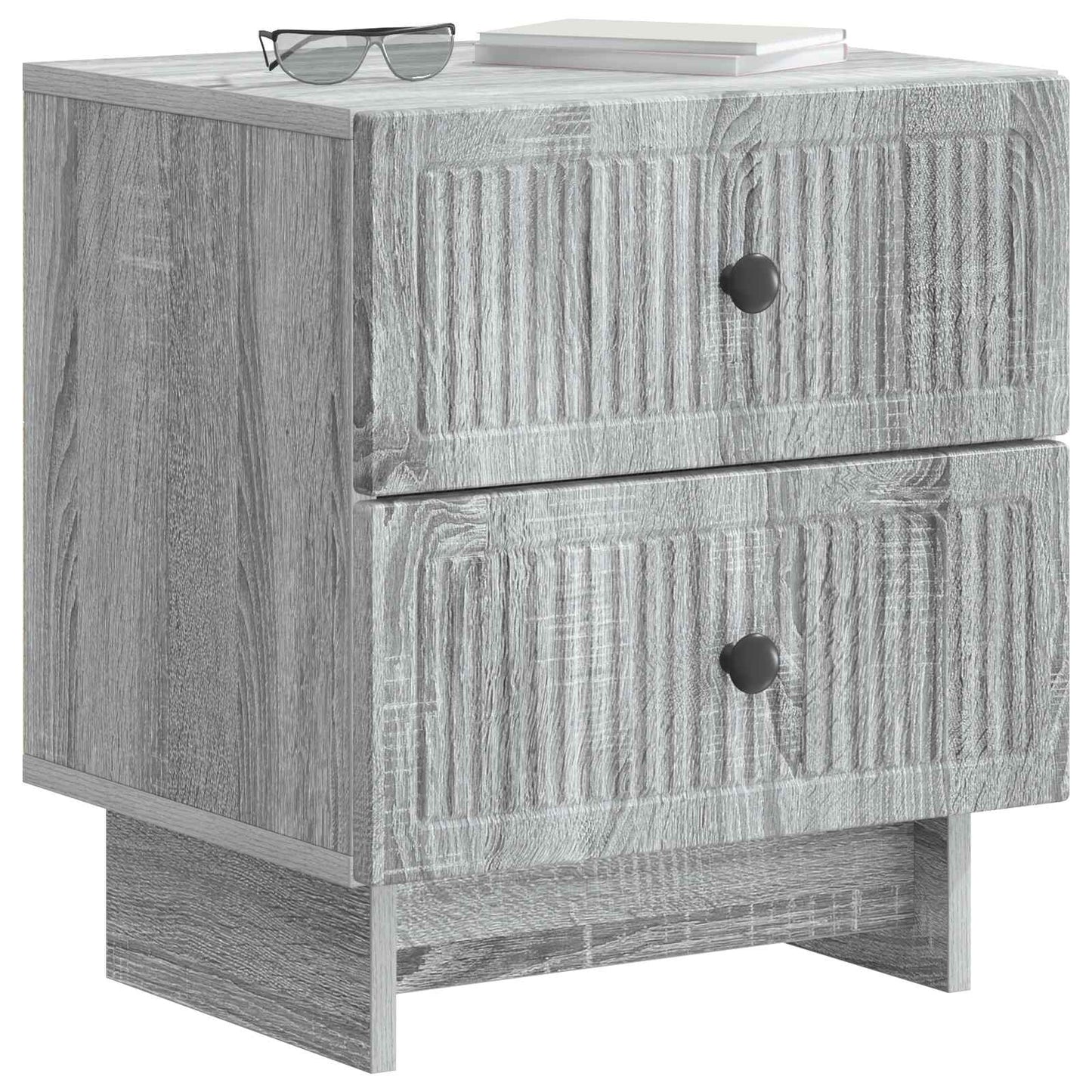 Nattduksbord med låda 2 pcs Grå sonoma-ek 43 x 34,5 x 47,5 cm