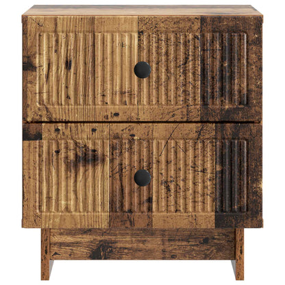 Nattduksbord med låda 2 pcs Gammalt trä 43 x 34,5 x 47,5 cm
