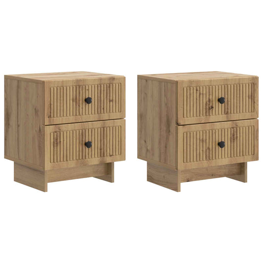 Nattduksbord med låda 2 pcs Artisan-ek 43 x 34,5 x 47,5 cm