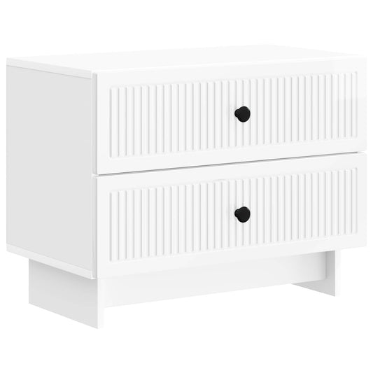 Nattduksbord Vit högglans 62 x 34,5 x 47,5 cm Konstruerat trä