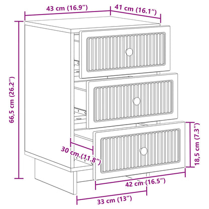 Nattduksbord Vit högglans 43 x 41 x 66,5 cm Konstruerat trä