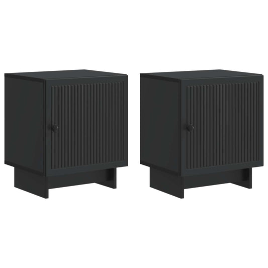Nattduksbord 2 pcs Svart 43 x 34,5 x 50 cm Konstruerat trä
