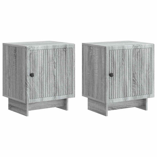 Nattduksbord 2 pcs Grå sonoma-ek 43 x 34,5 x 50 cm