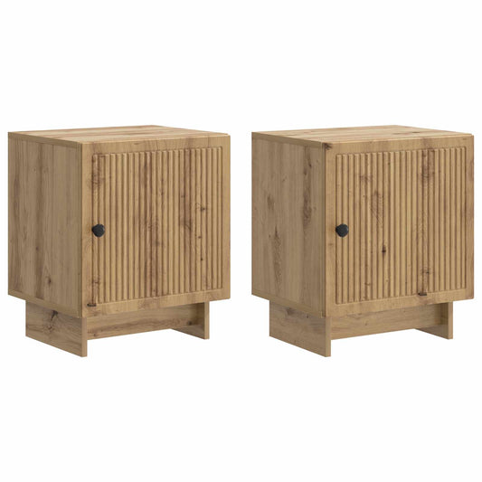 Nattduksbord 2 pcs Artisan-ek 43 x 34,5 x 50 cm Konstruerat trä