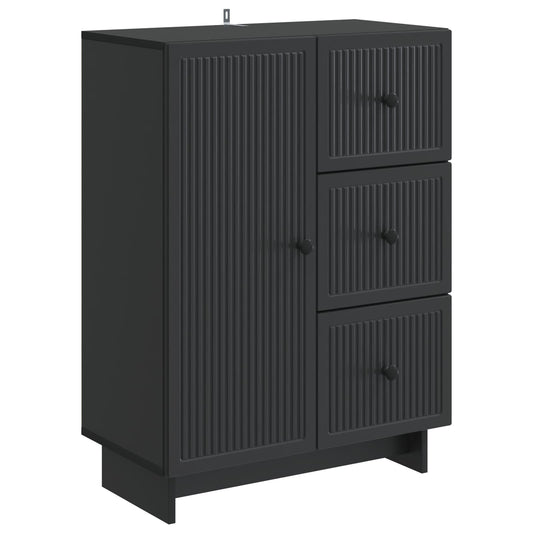 Sideboard med låda Svart 66 x 34,5 x 90 cm Konstruerat trä
