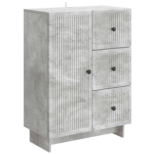 Sideboard med låda Betonggrå 66 x 34,5 x 90 cm Konstruerat trä