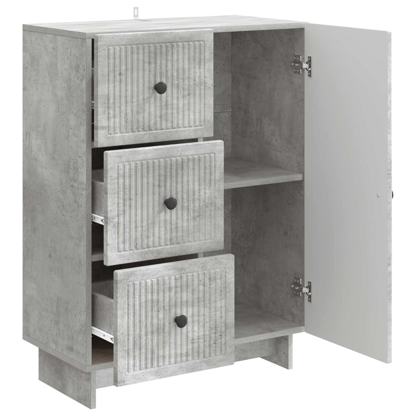 Sideboard med låda Betonggrå 66 x 34,5 x 90 cm Konstruerat trä