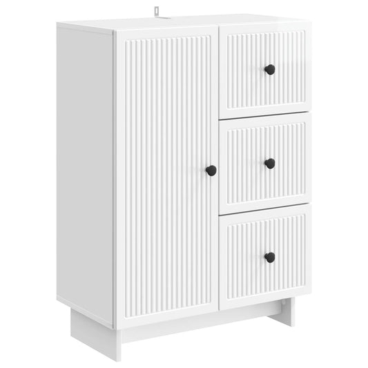 Sideboard Vit högglans 66 x 34,5 x 90 cm Konstruerat trä