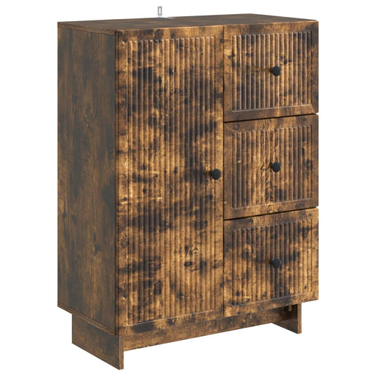 Sideboard med låda Rökt ek 66 x 34,5 x 90 cm Konstruerat trä