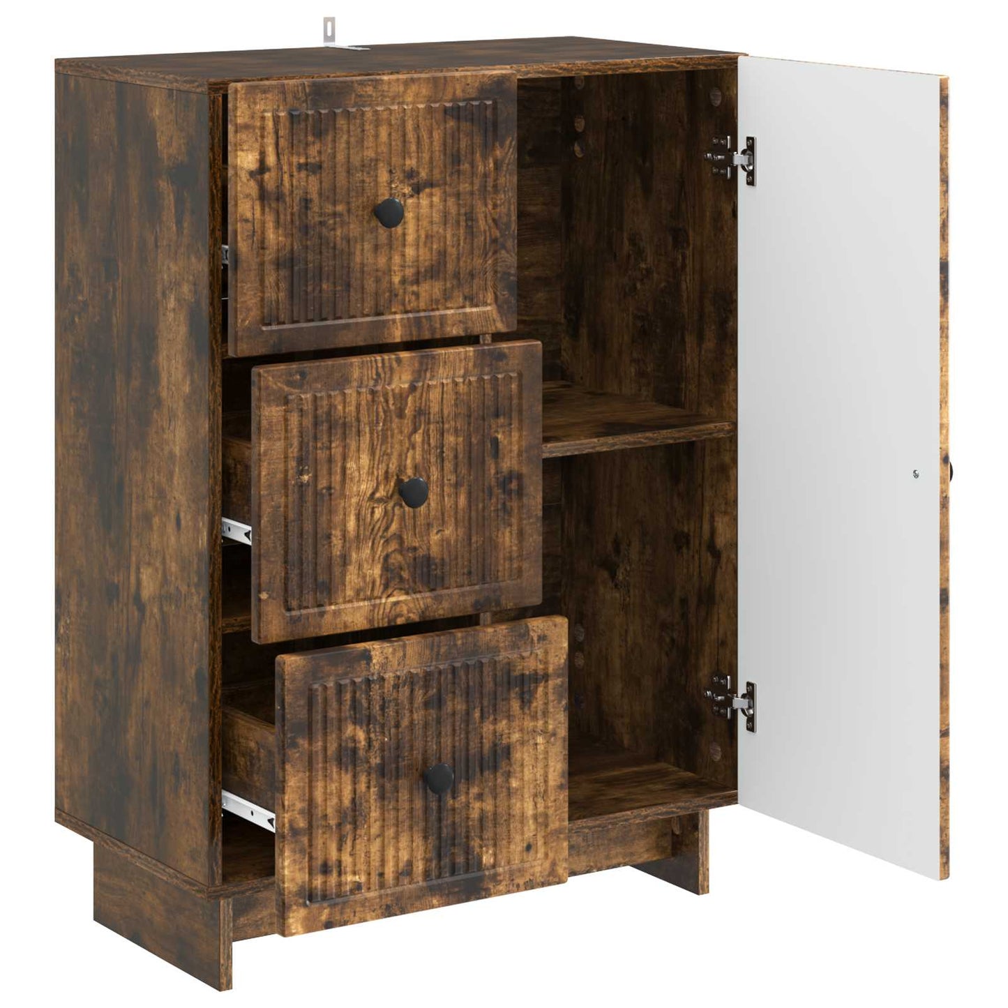 Sideboard med låda Rökt ek 66 x 34,5 x 90 cm Konstruerat trä