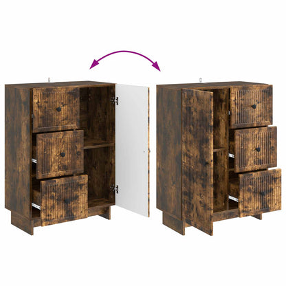 Sideboard med låda Rökt ek 66 x 34,5 x 90 cm Konstruerat trä