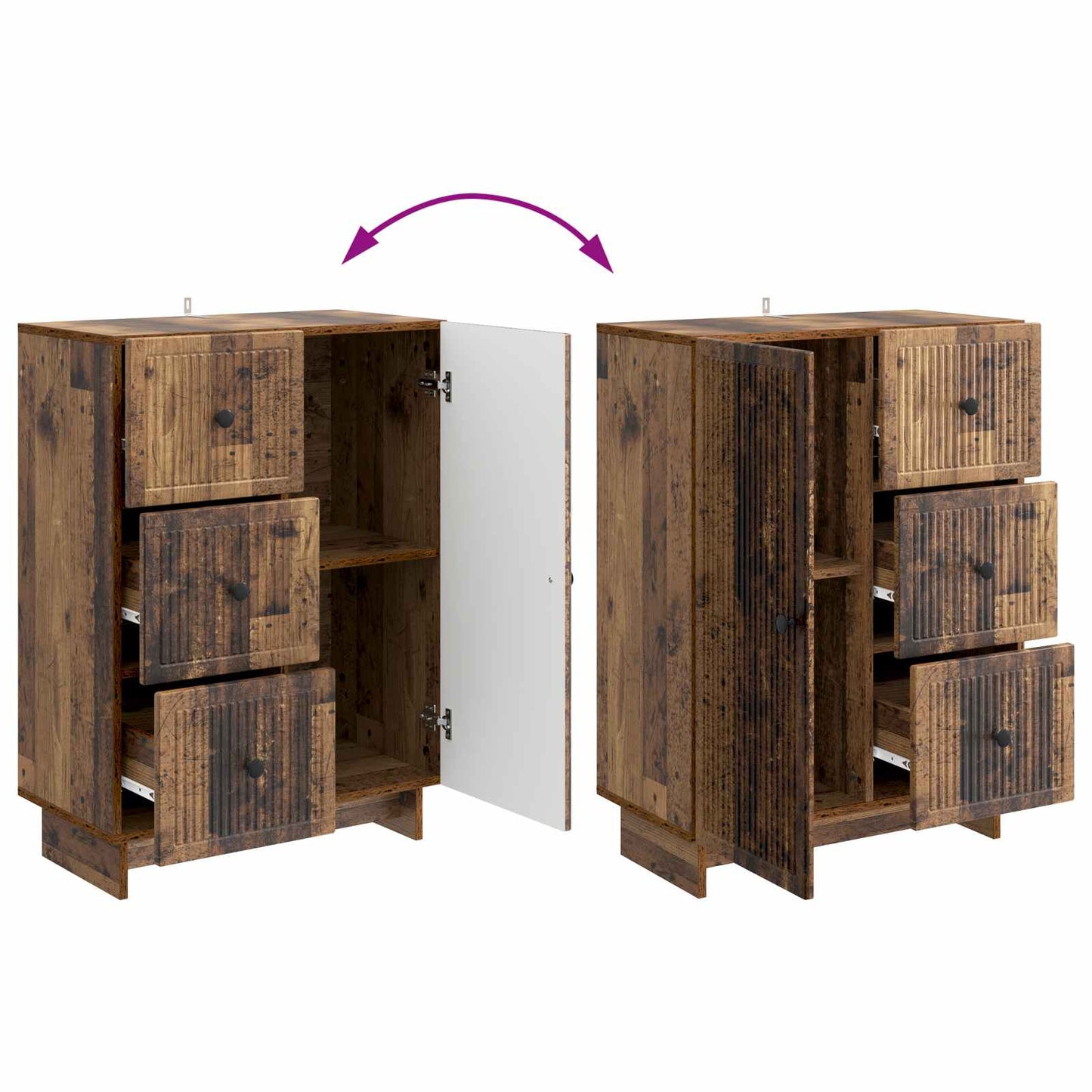 Sideboard Gammalt trä 66 x 34,5 x 90 cm Konstruerat trä