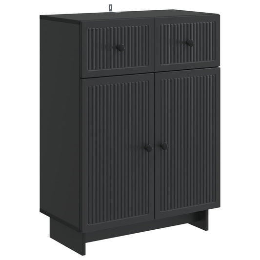 Sideboard med låda Svart 66 x 34,5 x 90 cm Konstruerat trä