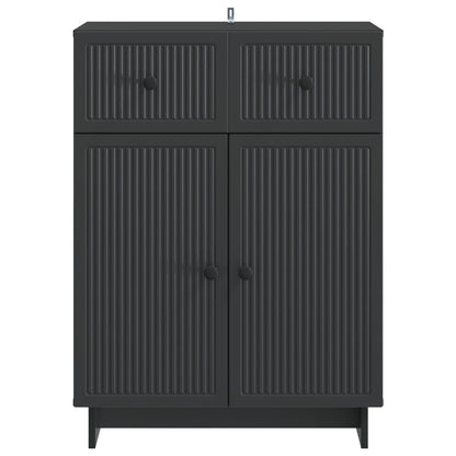 Sideboard med låda Svart 66 x 34,5 x 90 cm Konstruerat trä