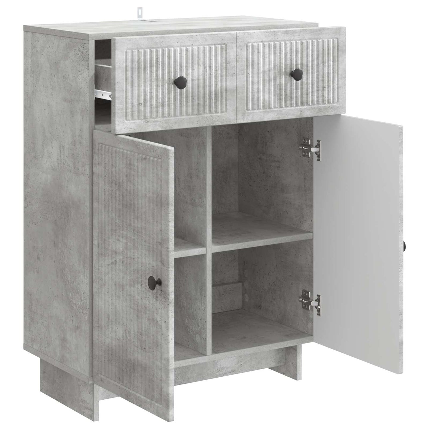 Sideboard med låda Betonggrå 66 x 34,5 x 90 cm Konstruerat trä