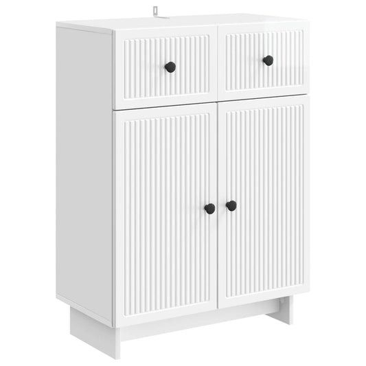 Sideboard Vit högglans 66 x 34,5 x 90 cm Konstruerat trä