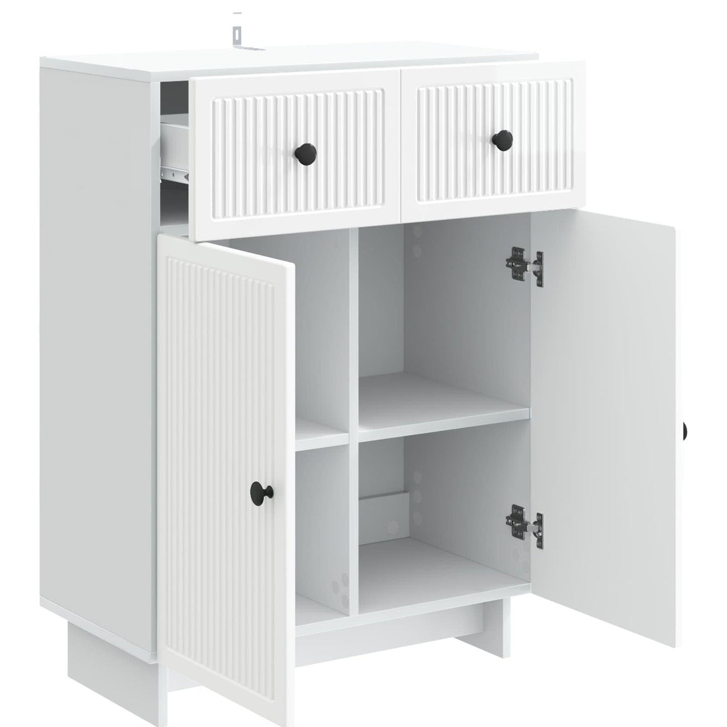 Sideboard Vit högglans 66 x 34,5 x 90 cm Konstruerat trä