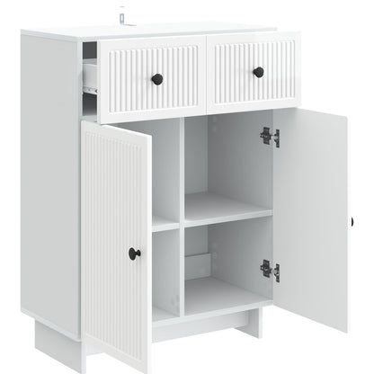 Sideboard Vit högglans 66 x 34,5 x 90 cm Konstruerat trä