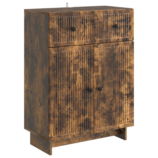 Sideboard med låda Rökt ek 66 x 34,5 x 90 cm Konstruerat trä
