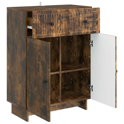 Sideboard med låda Rökt ek 66 x 34,5 x 90 cm Konstruerat trä