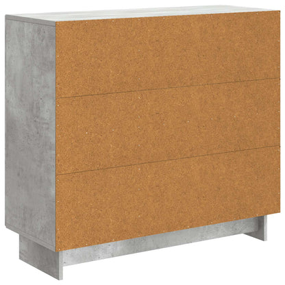 Sideboard Betonggrå 89 x 34,5 x 80 cm Konstruerat trä