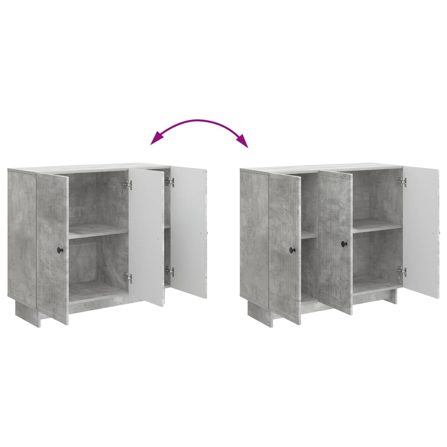 Sideboard Betonggrå 89 x 34,5 x 80 cm Konstruerat trä