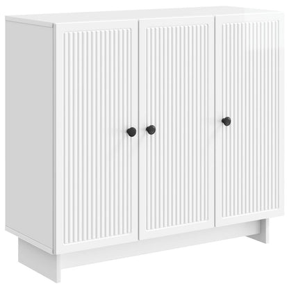 Sideboard Vit högglans 89 x 34,5 x 80 cm Konstruerat trä