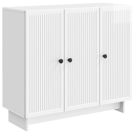Sideboard Vit högglans 89 x 34,5 x 80 cm Konstruerat trä