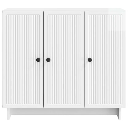 Sideboard Vit högglans 89 x 34,5 x 80 cm Konstruerat trä