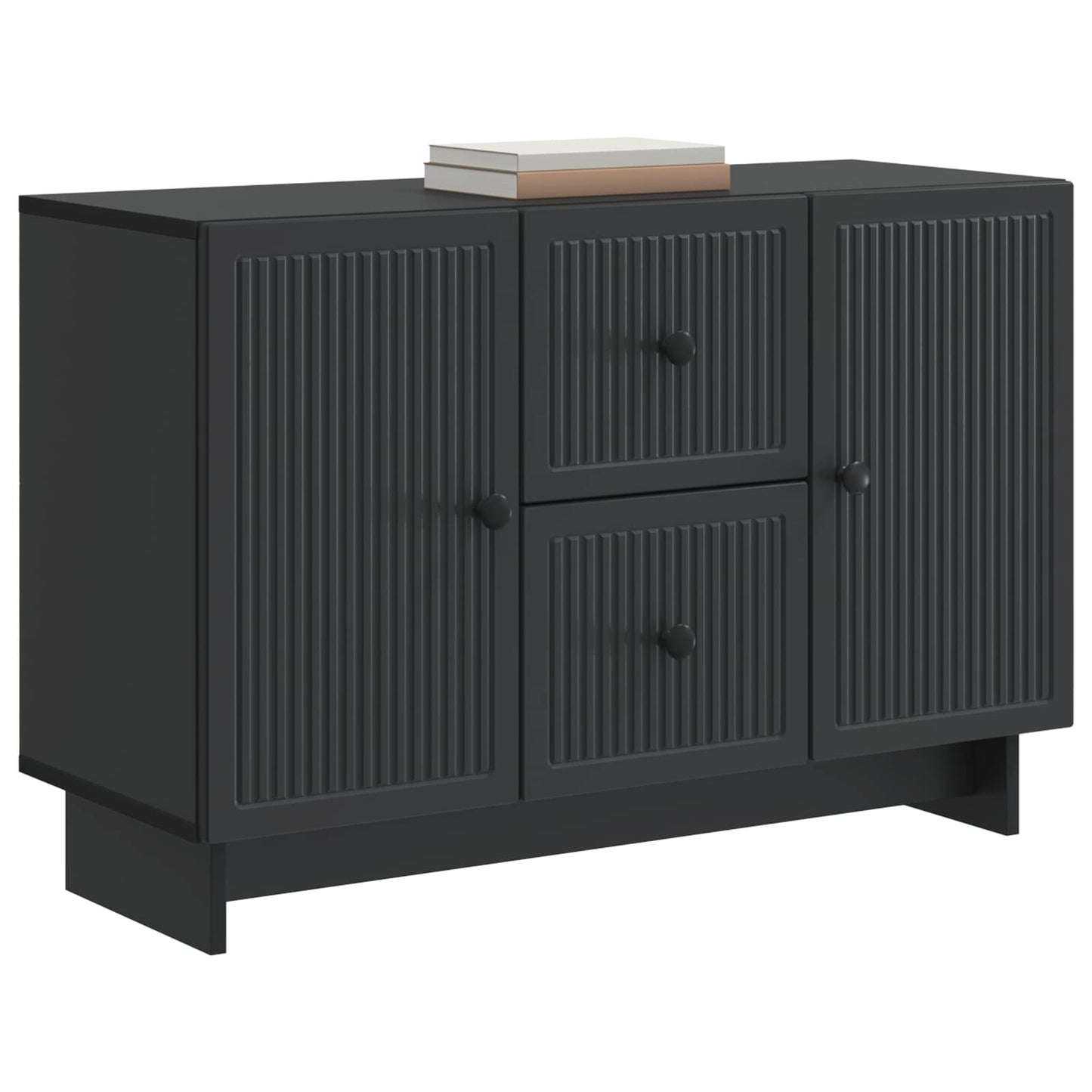 Sideboard med låda Svart 89 x 34,5 x 60 cm Konstruerat trä