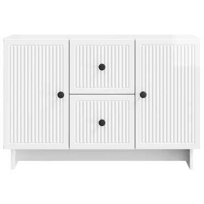 Sideboard Vit högglans 89 x 34,5 x 60 cm Konstruerat trä
