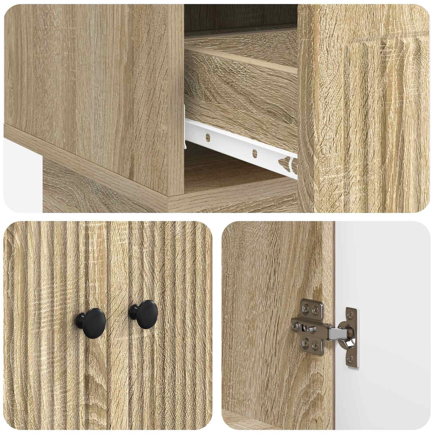 Sideboard Sonoma-ek 66 x 34,5 x 95 cm Konstruerat trä