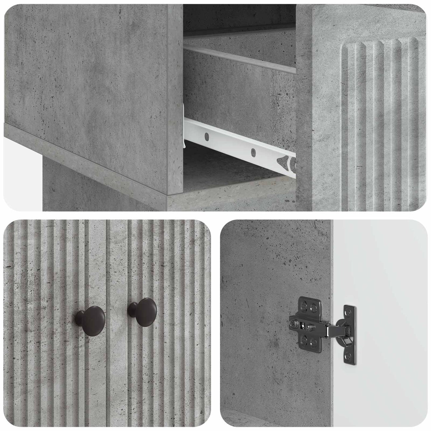 Sideboard BetongGrå 66 x 34,5 x 95 cm Konstruerat trä