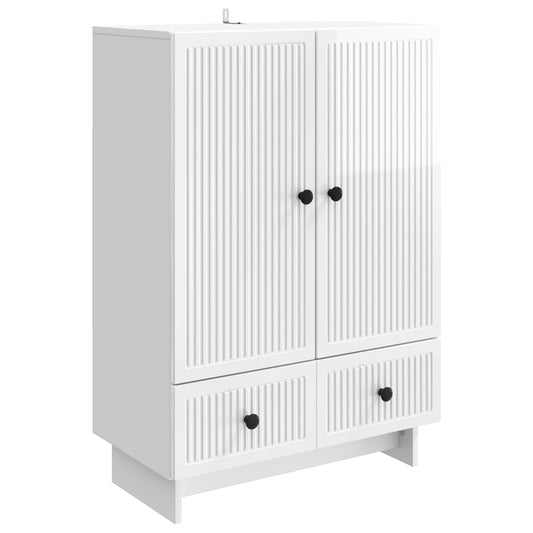 Sideboard Högblank Vit 66 x 34,5 x 95 cm Konstruerat trä
