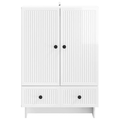 Sideboard Högblank Vit 66 x 34,5 x 95 cm Konstruerat trä