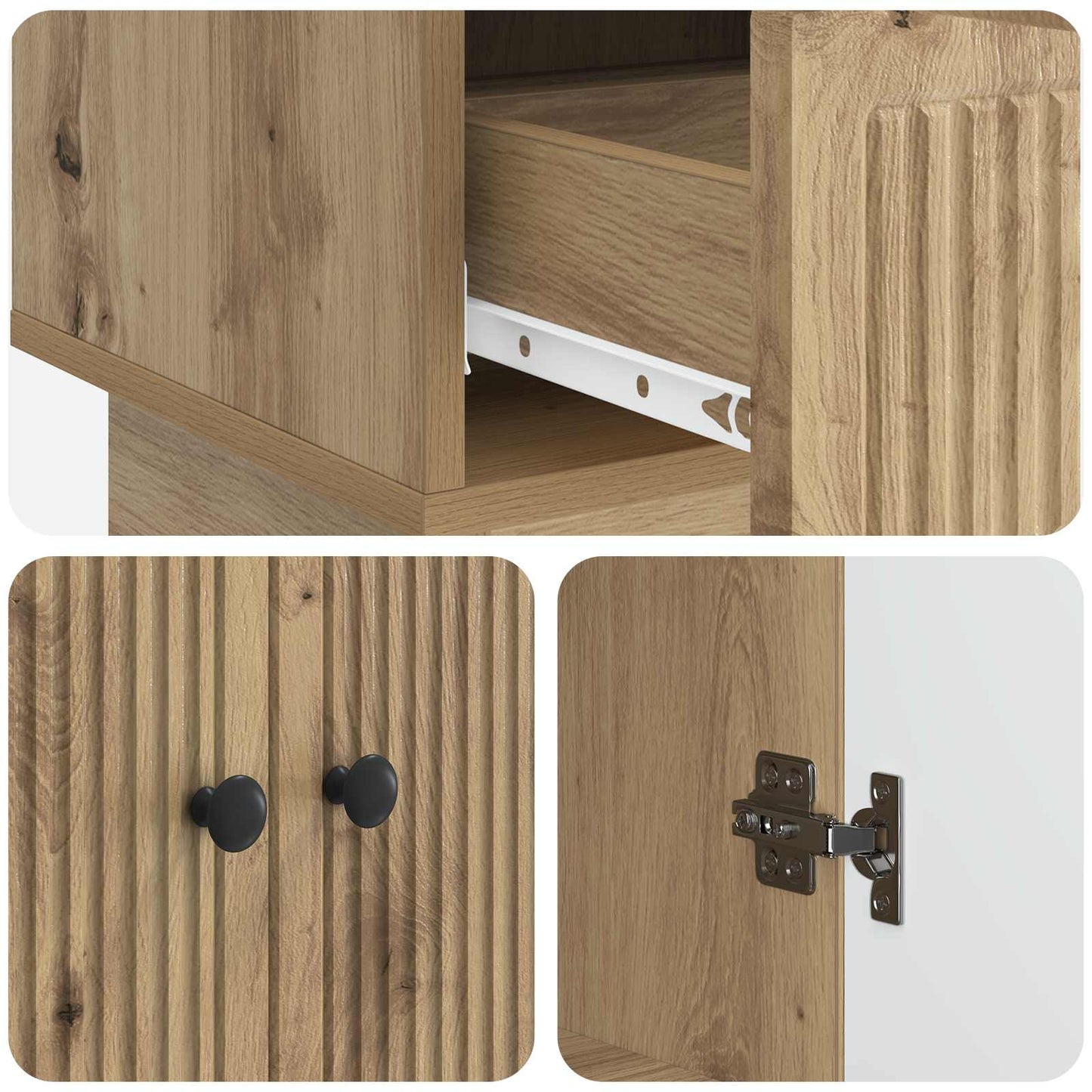 Sideboard Artisan Ek 66 x 34,5 x 95 cm Konstruerat trä