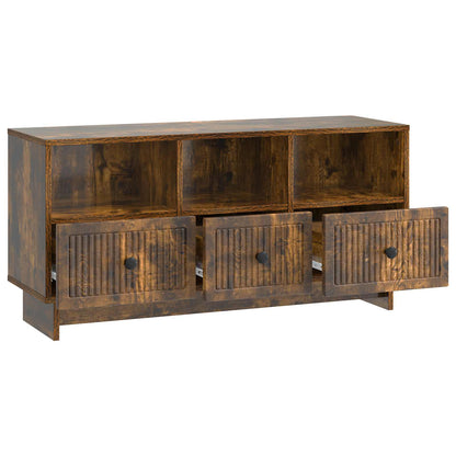 TV-Möbel Rökfärgad Ek TV-skåp med låda 102 x 34,5 x 50 cm