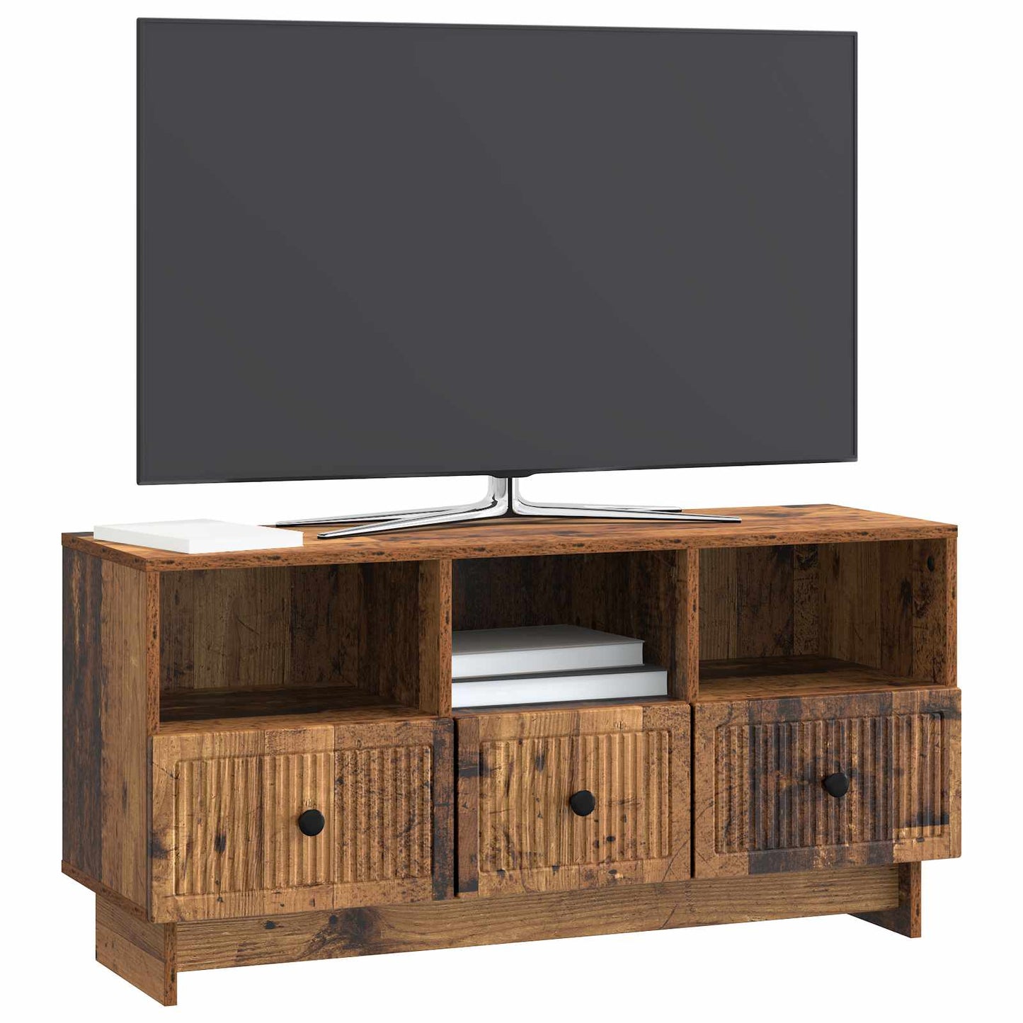 TV-Möbel Äldrat Trä TV-skåp med låda 102 x 34,5 x 50 cm