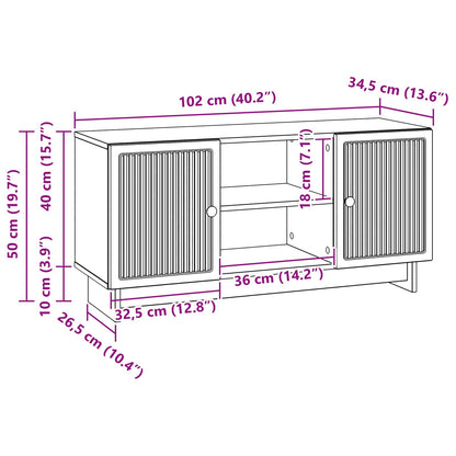 TV-skåp Svart 102 x 34,5 x 50 cm Konstruerat trä
