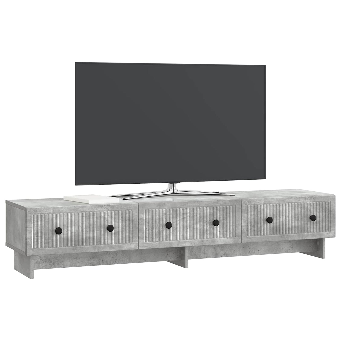 TV-skåp med låda Betonggrå 147 x 34,5 x 30 cm Konstruerat trä