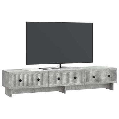 TV-skåp med låda Betonggrå 147 x 34,5 x 30 cm Konstruerat trä