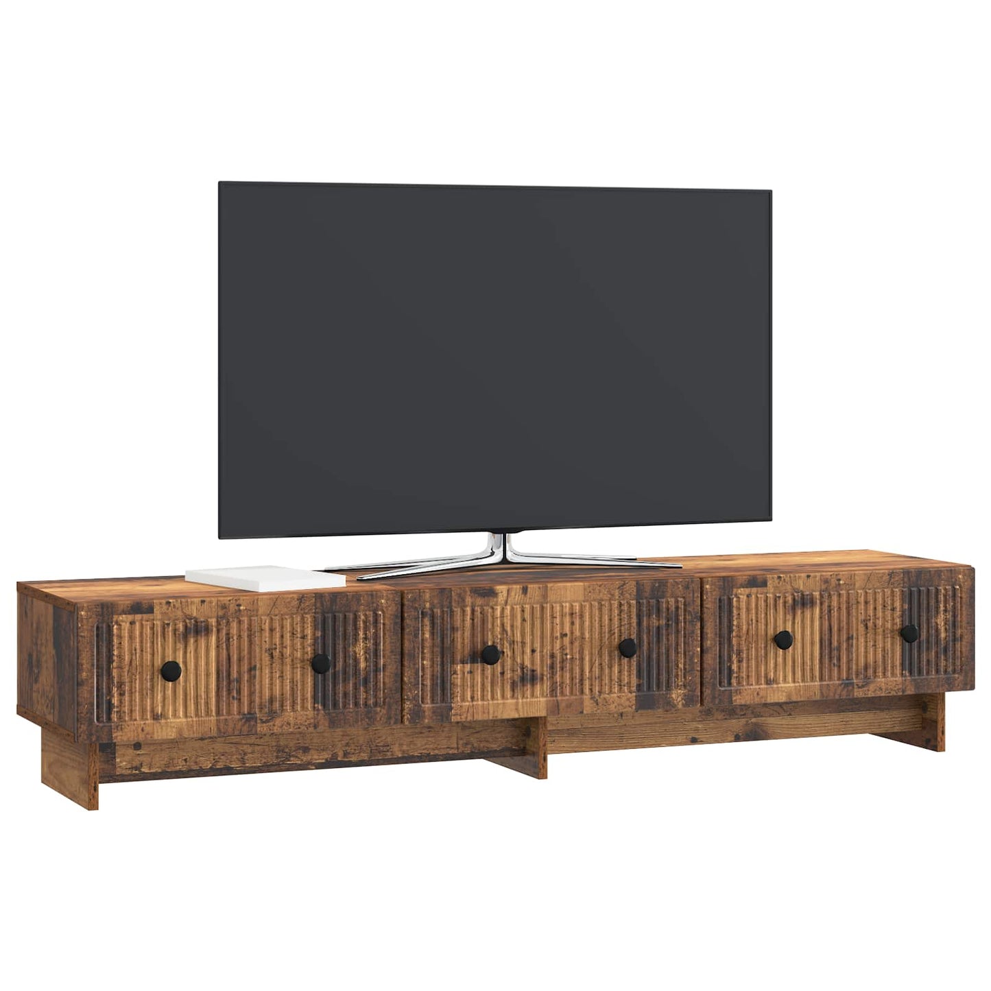 TV-skåp med låda Gammalt trä 147 x 34,5 x 30 cm Konstruerat trä