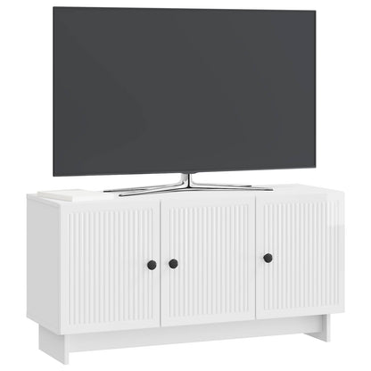 TV-skåp Vit högglans 99 x 34,5 x 50 cm Konstruerat trä