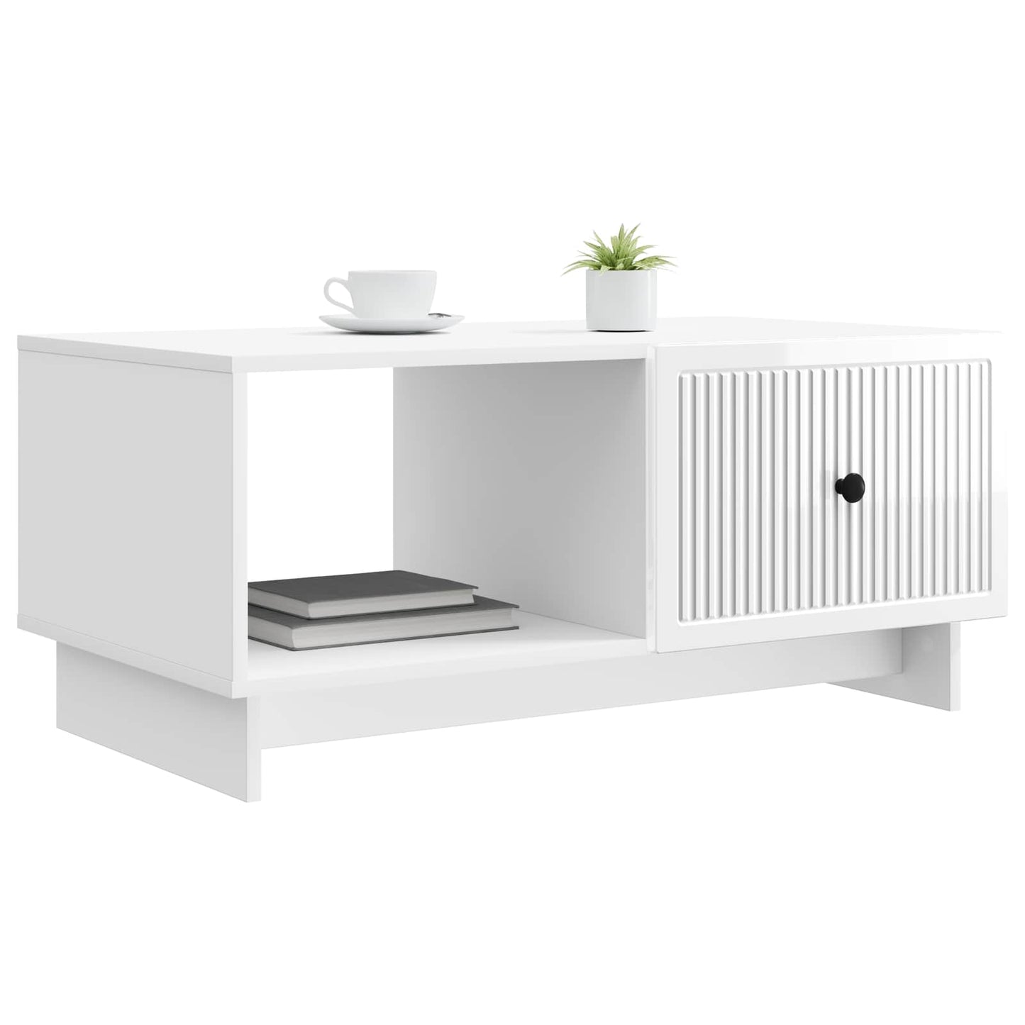 Kaffeebord Vit högglans 90 x 50 x 40 cm Konstruerat trä