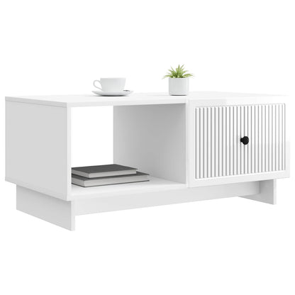 Kaffeebord Vit högglans 90 x 50 x 40 cm Konstruerat trä