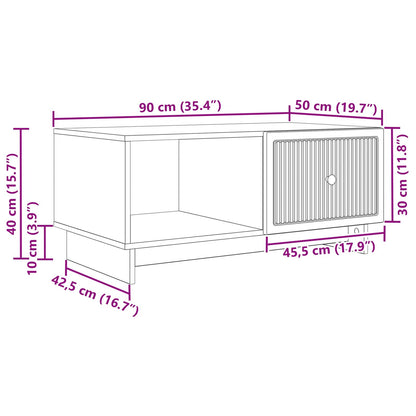 Kaffeebord Vit högglans 90 x 50 x 40 cm Konstruerat trä