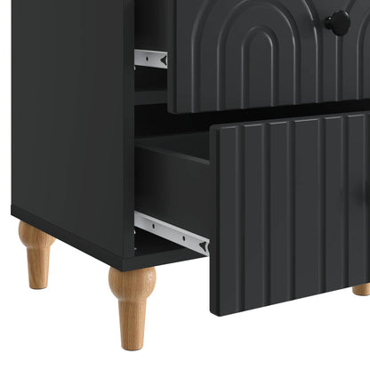 Nattduksbord 2 pcs Svart 43 x 34,5 x 48 cm Konstruerat trä