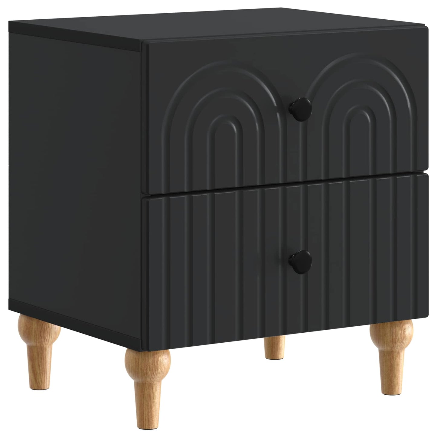 Nattduksbord 2 pcs Svart 43 x 34,5 x 48 cm Konstruerat trä