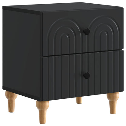 Nattduksbord 2 pcs Svart 43 x 34,5 x 48 cm Konstruerat trä