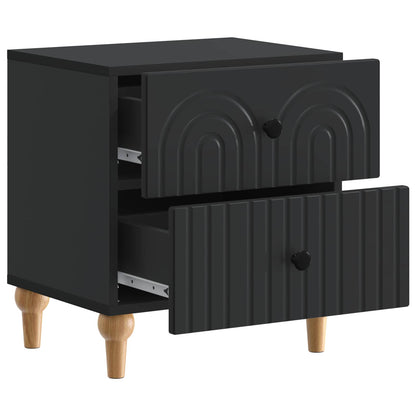 Nattduksbord 2 pcs Svart 43 x 34,5 x 48 cm Konstruerat trä